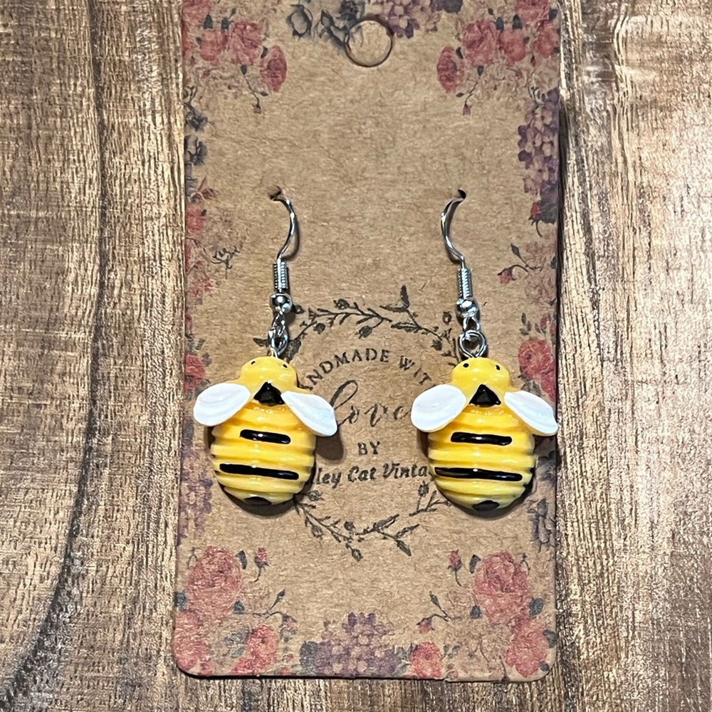 Yellow Bee Earrings